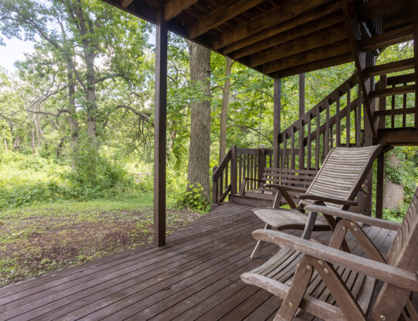 Lower deck with rocking chairs