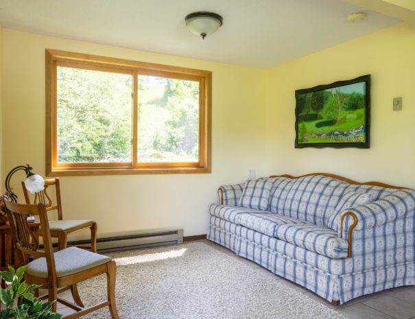 Living room with large windows